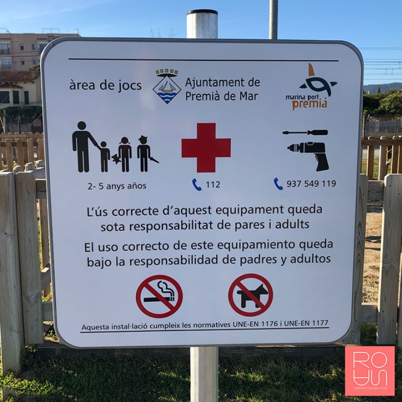 Cartell per parcs infantils metàl·lic